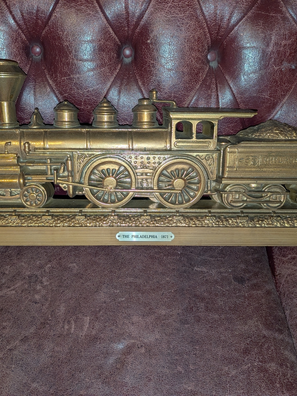 Brass-Tone Vintage Locomotive Figurine - 'The Philadelphia 1871' 1978